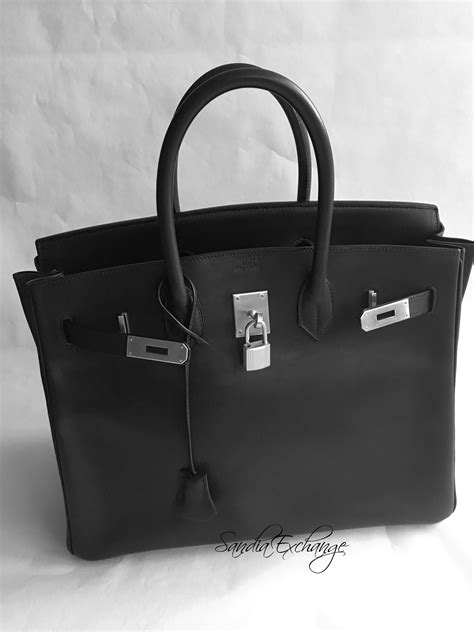 hermes birkin 35 black silver hardware|Hermes Birkin 35 size.